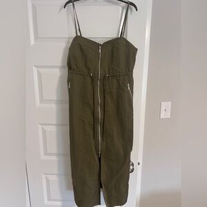 Future Collective Green Nylon Utility Dress